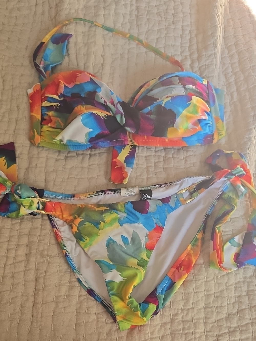ABS Allen Schwartz Multicolor Floral Bikini Top And Bottom Set Size 4